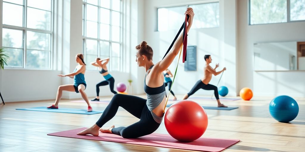 Person macht Rumpfstabilitätsübungen auf einer Yogamatte.